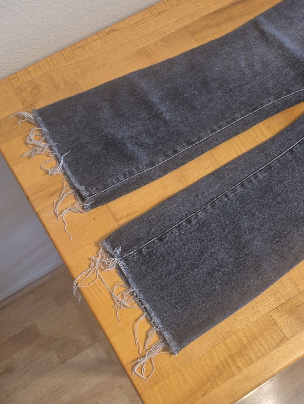 Paige Claudine Charcoal Black Jean Frayed Bottom Petite - Picture 2 of 11